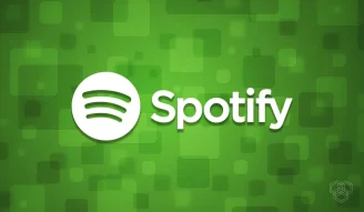 an illustration of spotify logo with green background