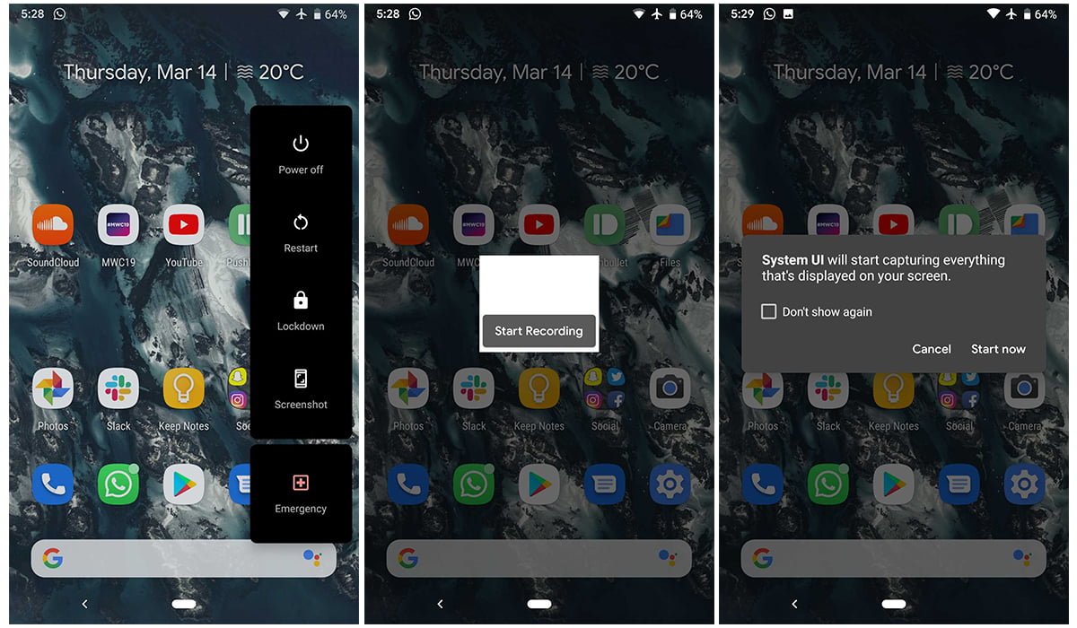 Screenshots Of Native Screen Recoder In Android Q Beta