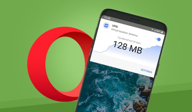 A design of Opera browser for Android with built in VPN support