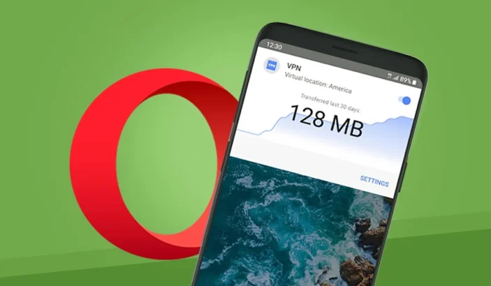 A design of Opera browser for Android with built in VPN support