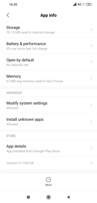 App Info Page Showing Permissions Of Different Types