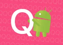 An illustration with Android and Q letter showing "Android Q"