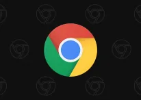 An illustration of Google Chrome dark mode with Chrome logos