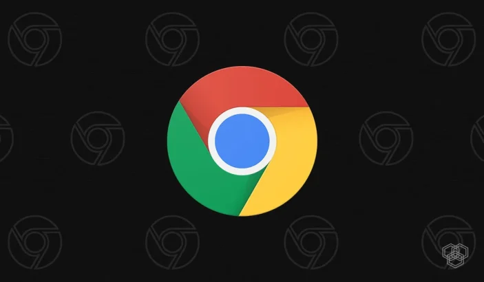 An illustration of Google Chrome dark mode with Chrome logos