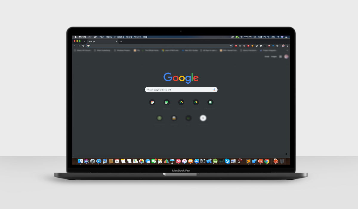 A Mockup Of Macbook Pro With Chrome Dark Mode Enabled On Macos Mojave