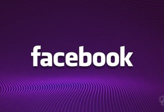 An illustration of facebook logo with dotted background
