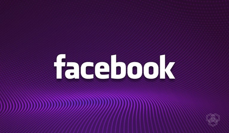 An illustration of facebook logo with dotted background