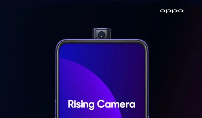 a press render of Oppo F11 pro showing pop-up camera aka rising camera
