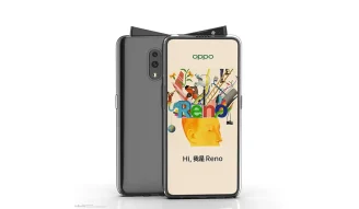 A render of possible Oppo Reno phone with a swivel pop-up camera