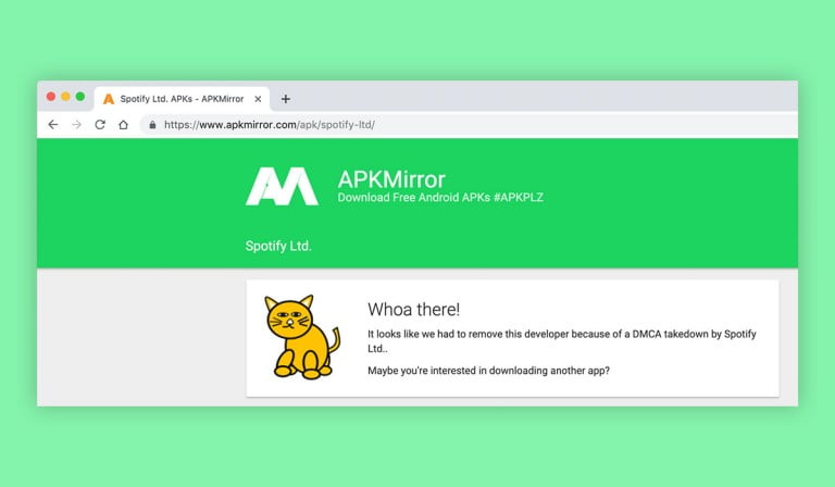 A screenshot of APK Mirror website