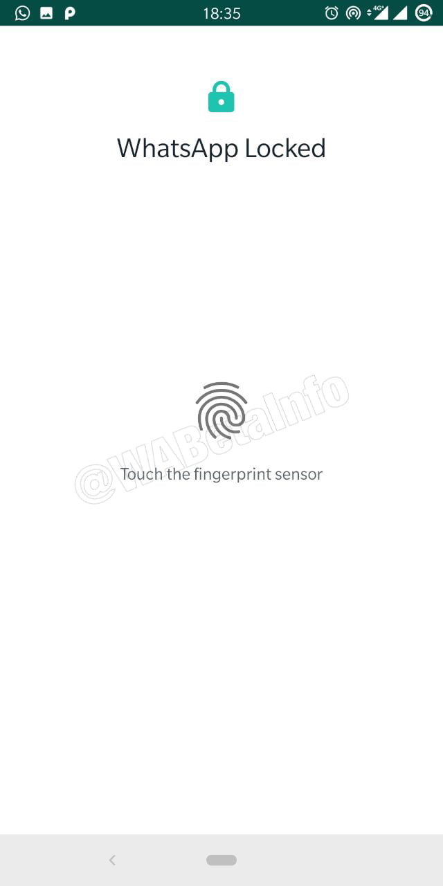 A Screenshot Of Whatsapp Beta Showing Whatsapp Locked And Requires Fingerprint To Unlock