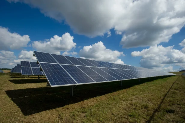 A photo of solar panels