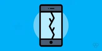 An illustration of an iPhone with iOS update problems