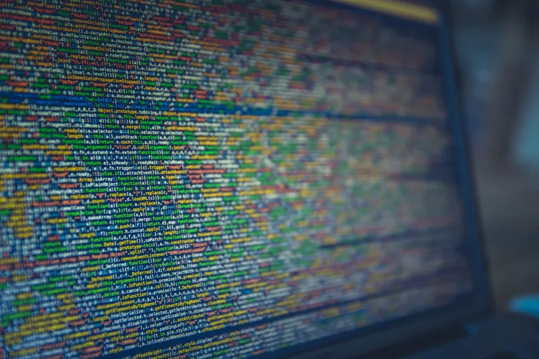 A photo of code on a screen