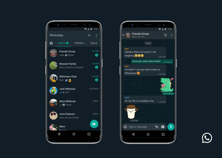 WhatsApp dark mode on Android