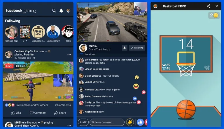 Facebook gaming app