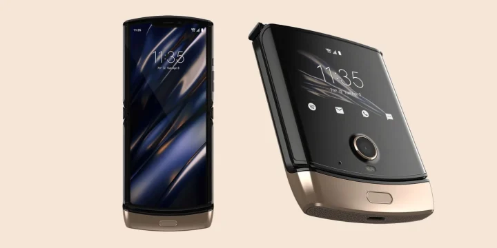Motorola Razr phone in gold