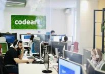 Programmers in coding hackathon