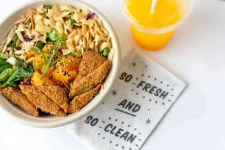 white ceramic bowl with food