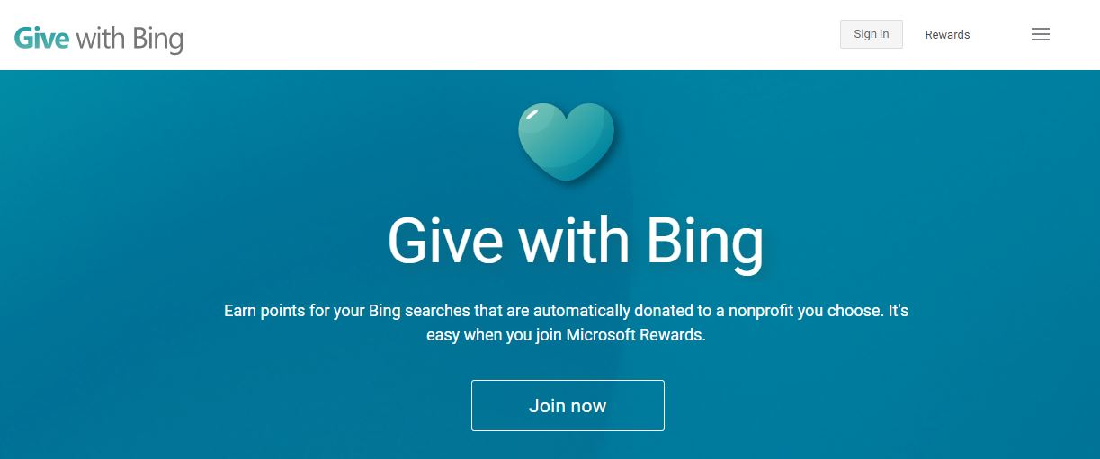Give With Bing By Microsoft
