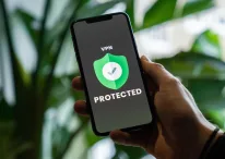 A smartphone with VPN activated