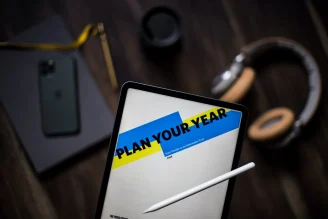Plan your new year written on an iPad Pro