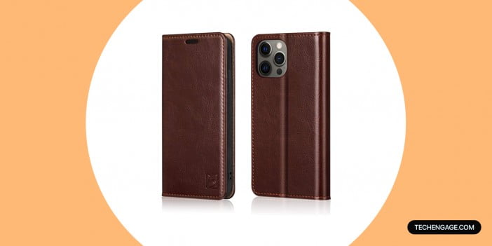 Belemay iPhone 12 / 12 Pro Genuine Leather Flip Case