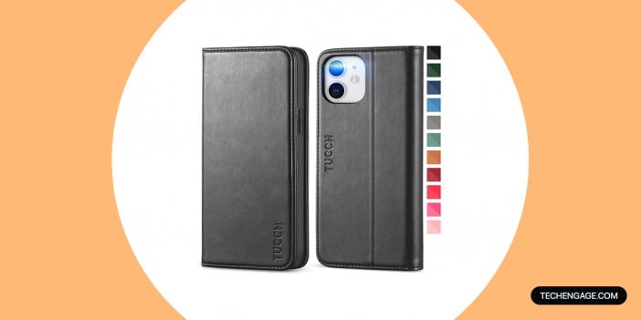 TUCCH Wallet Case for iPhone 12 / 12 Pro Premium PU Leather Flip Case