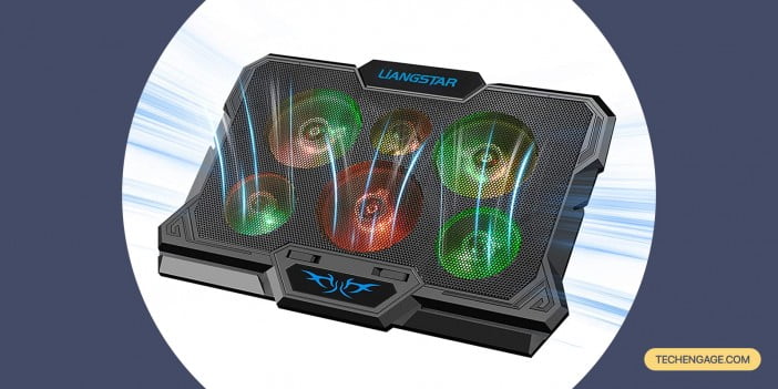 Pad de refroidissement pour ordinateur portable, refroidisseur pour ordinateur portable avec 6 ventilateurs silencieux