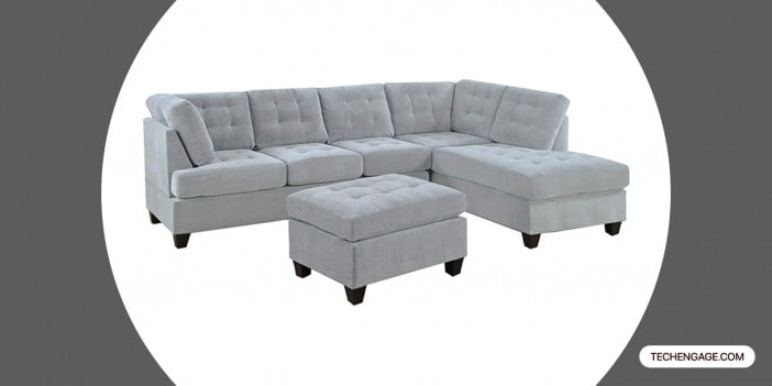 Casa Andrea Milano 3 Piece Modern Tufted Sectional Sofa