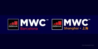 The logos of MWC Barcelona and MWC Shanghai