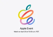 A twisted form of Apple logo for its April 20 event
