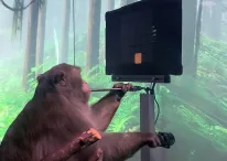 a nine-year-old macaque monkey, was implanted with a Neuralink isx weeks before, now playing video game while using its mind