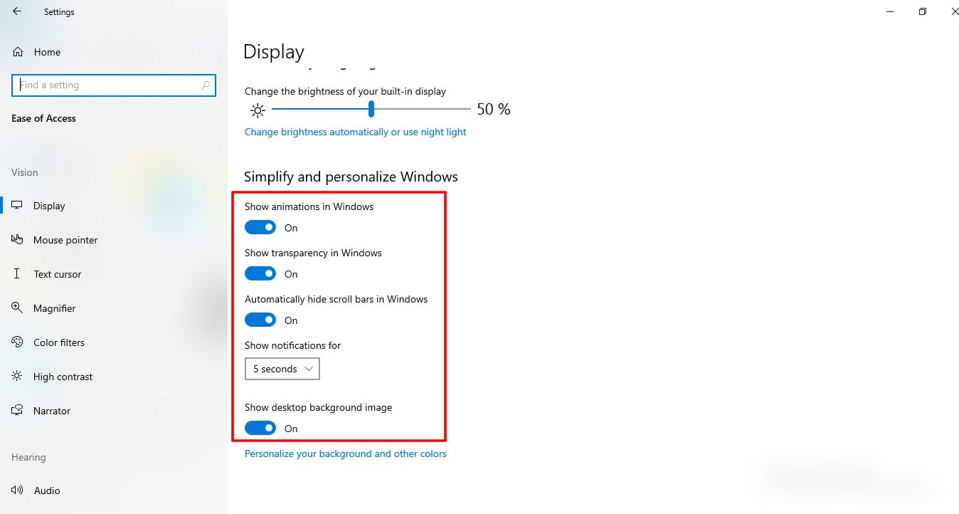 Screenshot Of Display Settings In Windows 10