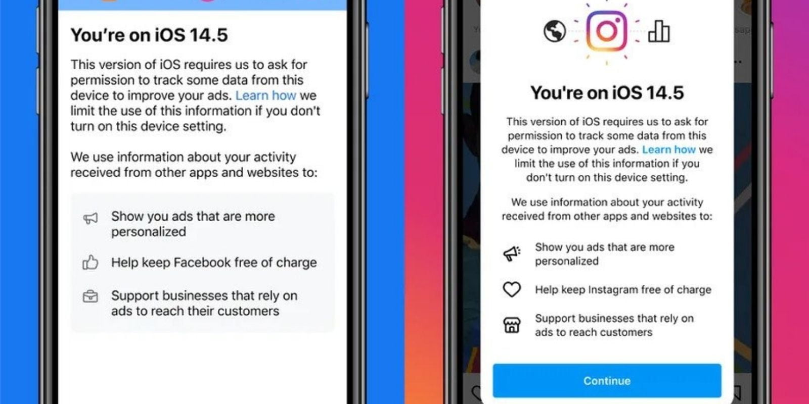 iOS notice pop-up appears on Instagram and Facebook's iOS apps