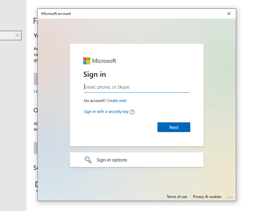 Screenshot Of Sign Up With Outlook