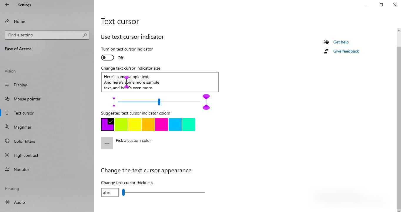 Screenshot Of Text Cursor In Windows 10