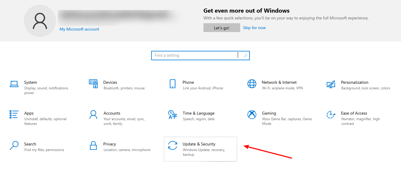 Screenshot Of Windows And Updates In Settings Of Windows 10