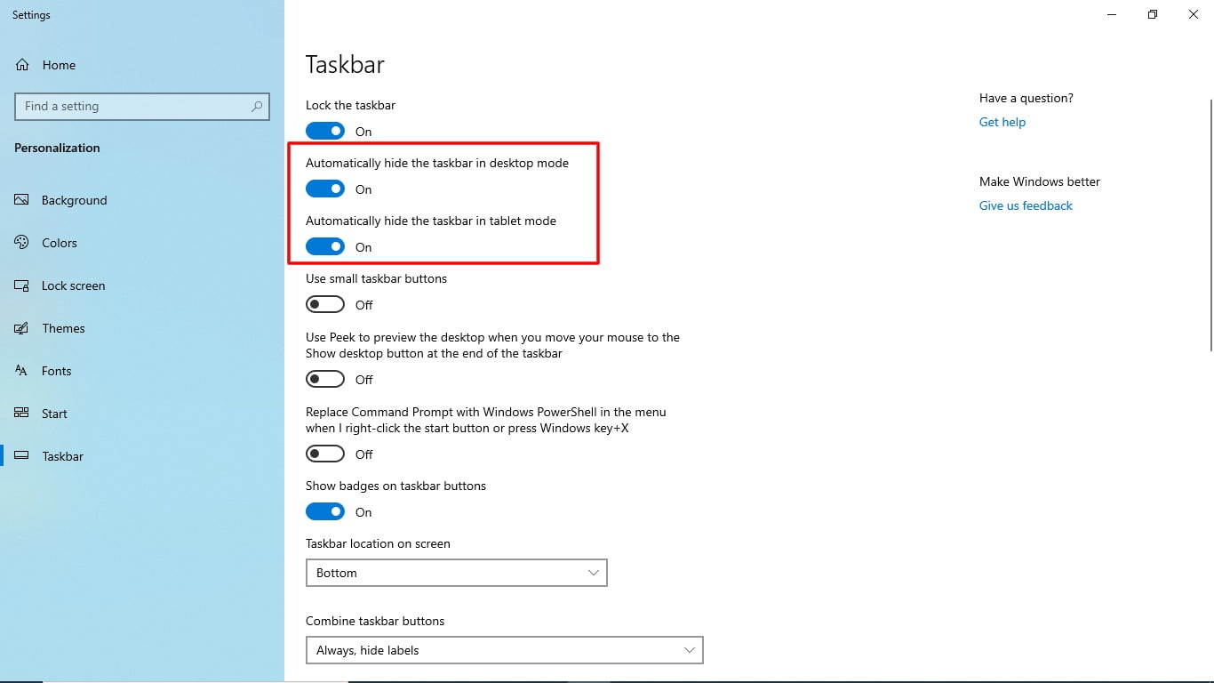 How To Hide The Taskbar In Windows 10 Techengage