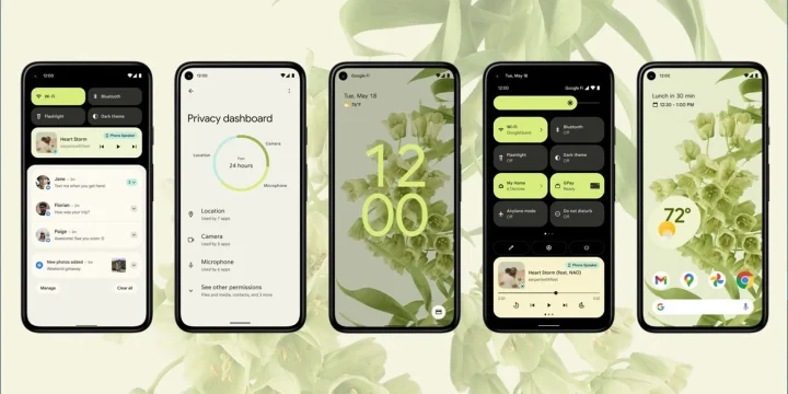 The screenshot of UI updates in Android 12