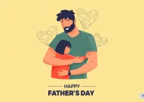 Father hugging her daughter on the ocassion of father's day