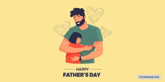 Father hugging her daughter on the ocassion of father's day