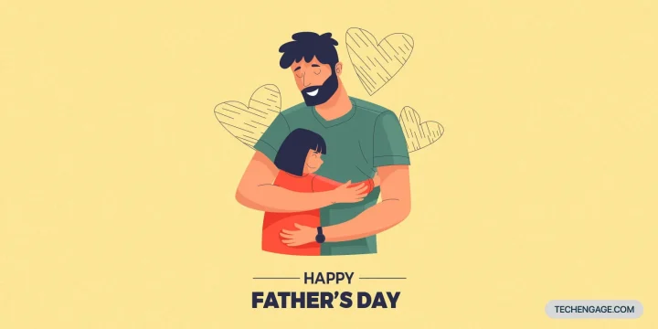 Father hugging her daughter on the ocassion of father's day