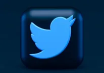 An icon of Twitter with dark blue squared background