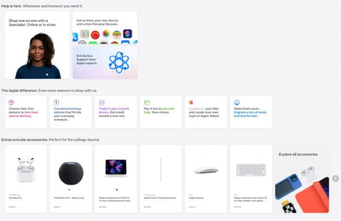 Screenshot Of Redesigned Apple Store