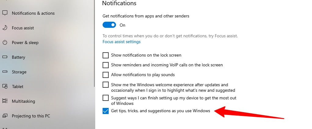 windows 10 disable tips