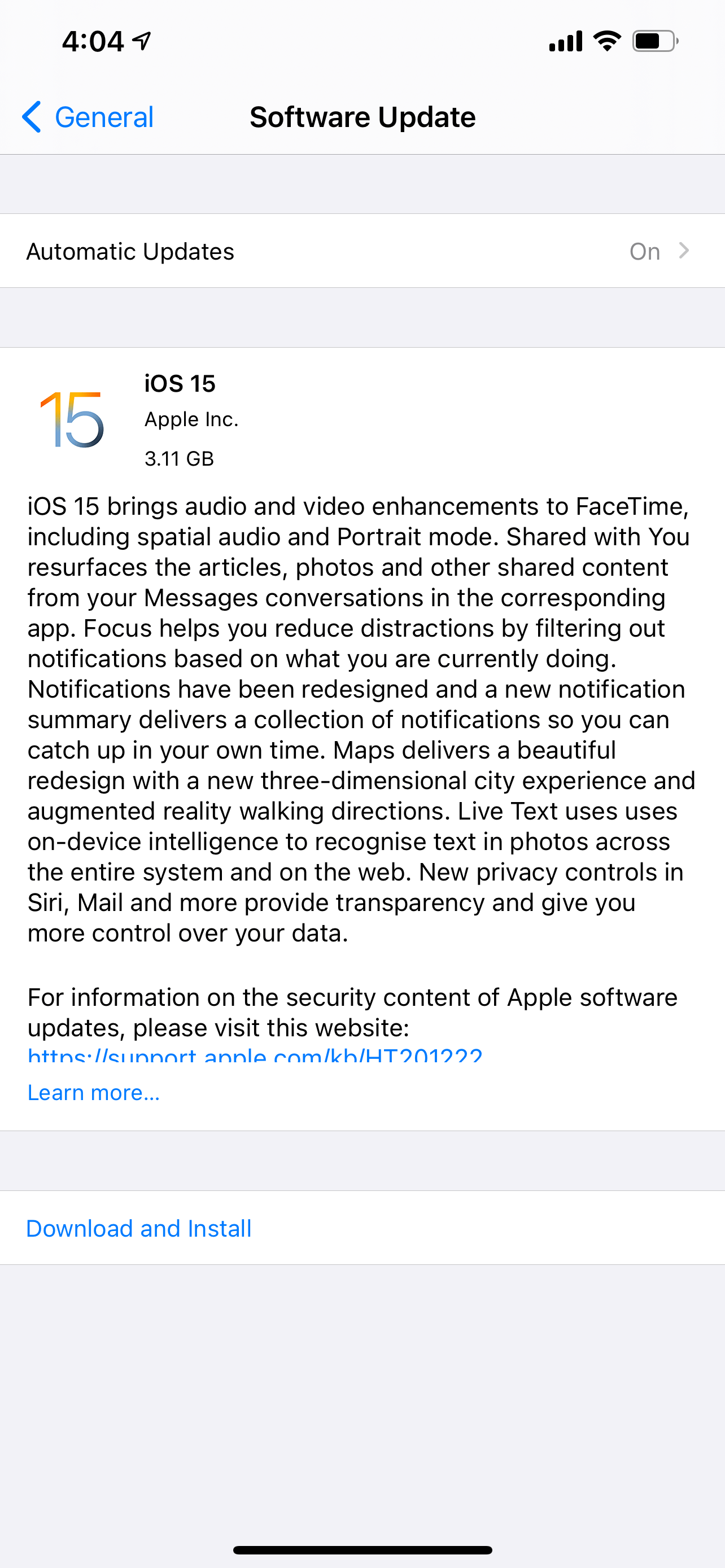 Ios 15 Update