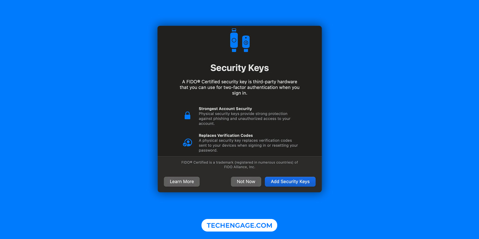 Apple Hardware Security Keys Screenshot |