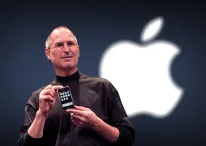 Steve Jobs showing 1st generation iPhone at MacWorld conference