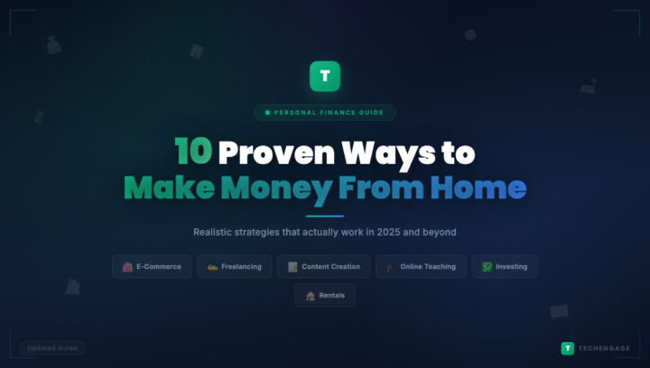 10 proven ways to make money from home including e-commerce, freelancing, content creation, online teaching, investing, and rental income